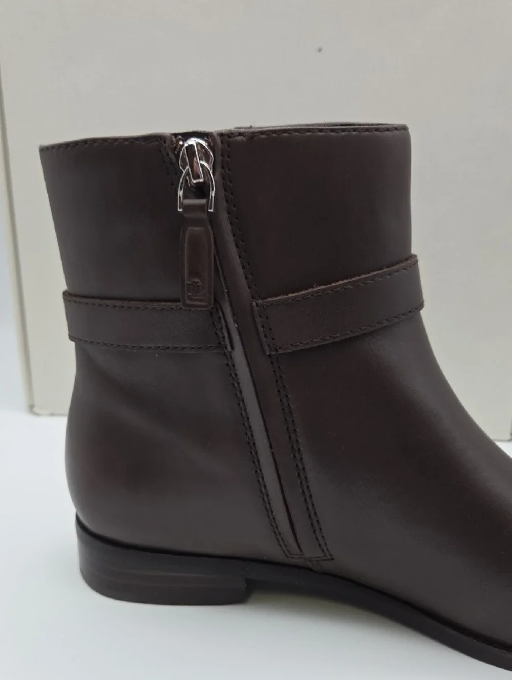 Lauren Ralph Lauren Dark Brown Leather Ankle Boots